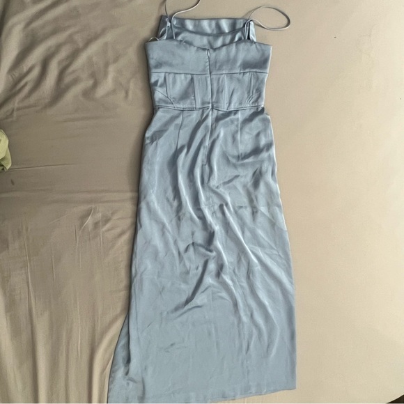 nwot zara blue satin-like corset dress size xs - Picture 6 of 6